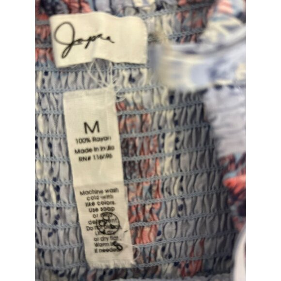 Japaa Sundress Sz M Blue Pink Watercolor Print Spaghetti Straps Midi Length - Picture 6 of 6